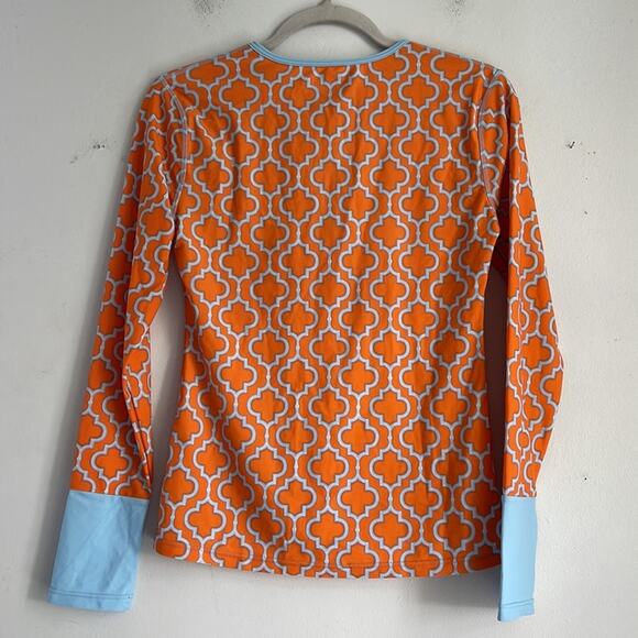 Cabana Life 1/4 button up printed swim beach sun rash guard sz S - Picture 6 of 6